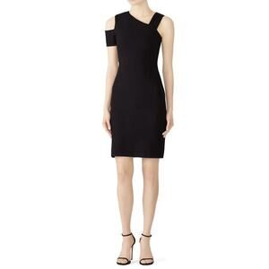 Amanda Uprichard Black Mercury Bodycon Asymmetrical Strap Dress Size Medium